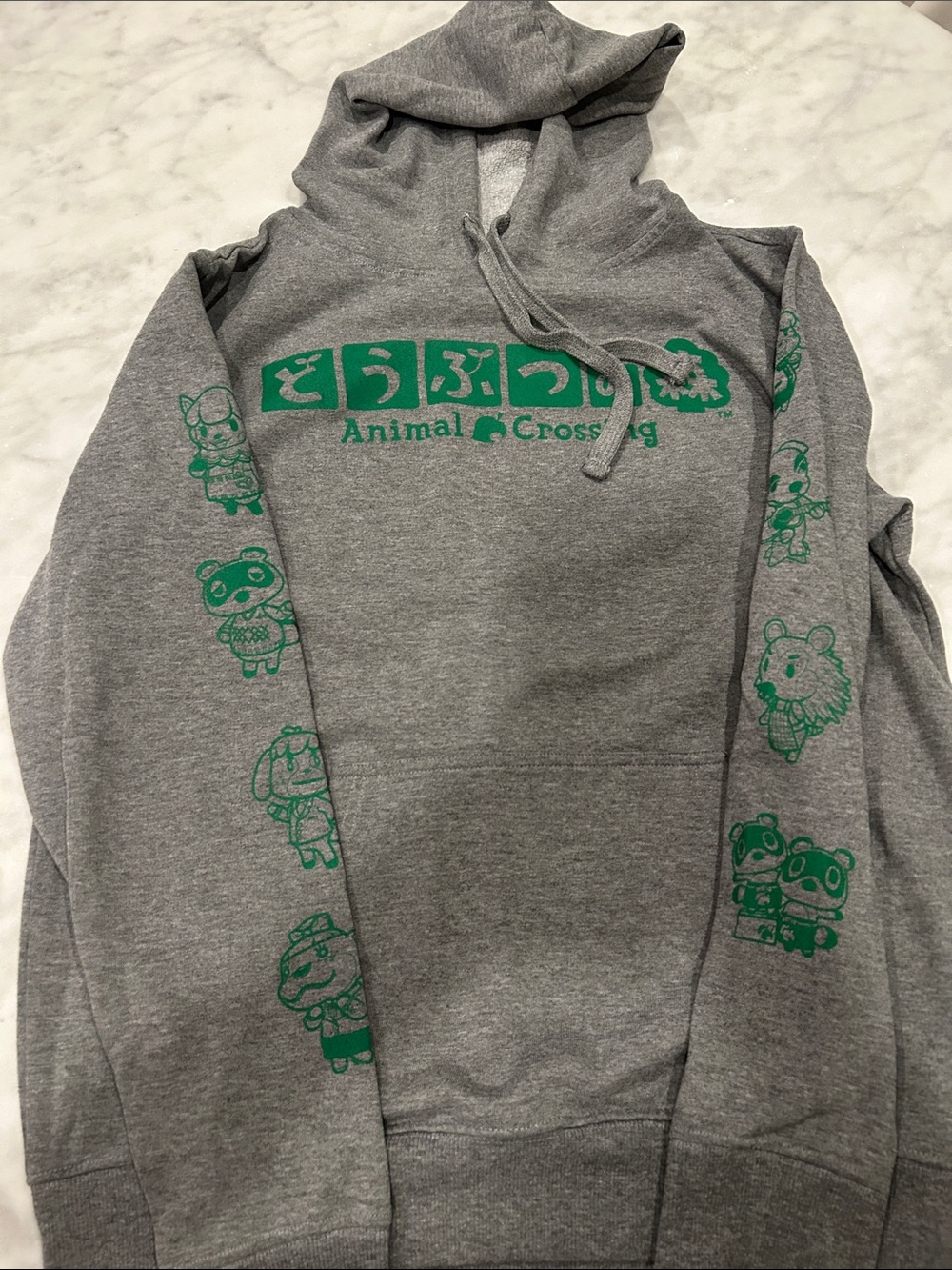 Original Nintendo Animal Crossing Grey Hoodie with Villager Prints